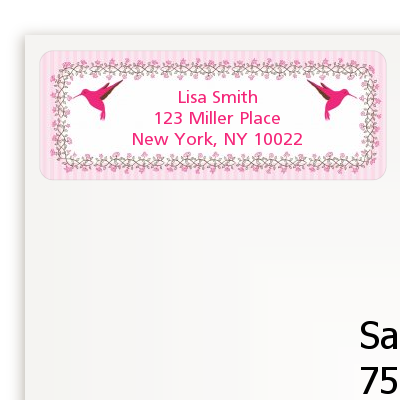 Hummingbird - Baby Shower Return Address Labels