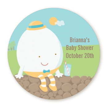  Humpty Dumpty - Round Personalized Baby Shower Sticker Labels 