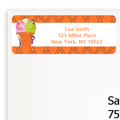 Ice Cream - Birthday Party Return Address Labels