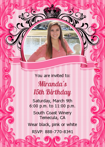 Juicy Couture Inspired - Birthday Party Invitations