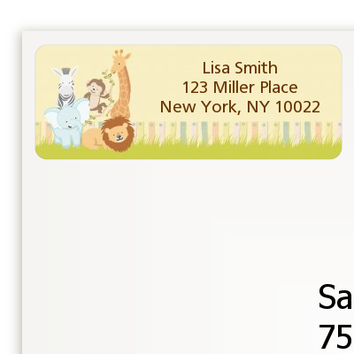 Jungle Safari Party - Birthday Party Return Address Labels