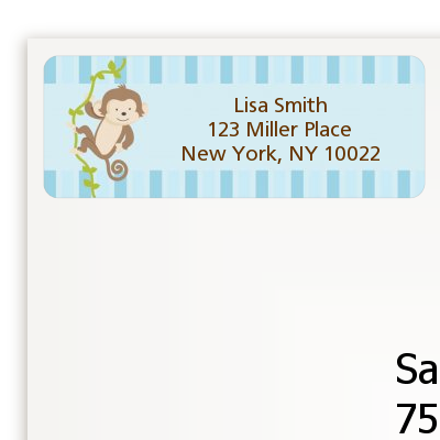 Monkey Boy - Baby Shower Return Address Labels