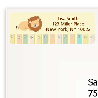 Lion - Baby Shower Return Address Labels