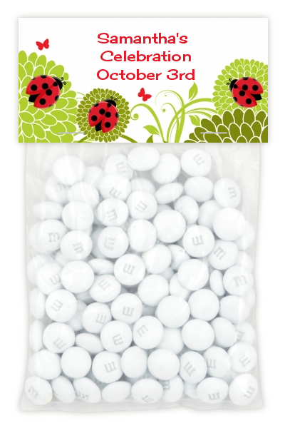 Ladybug - Custom Baby Shower Treat Bag Topper