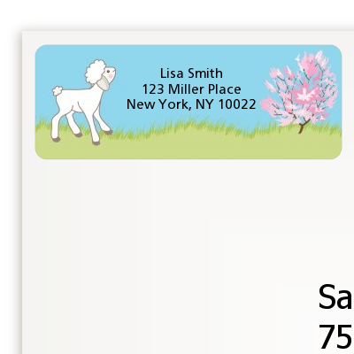 Lamb & Giraffe - Baby Shower Return Address Labels