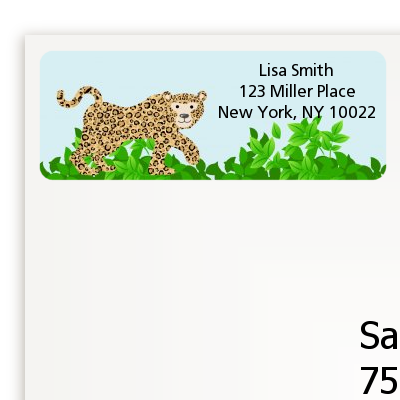 Leopard - Baby Shower Return Address Labels