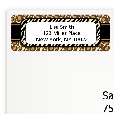 Leopard & Zebra Print - Birthday Party Return Address Labels