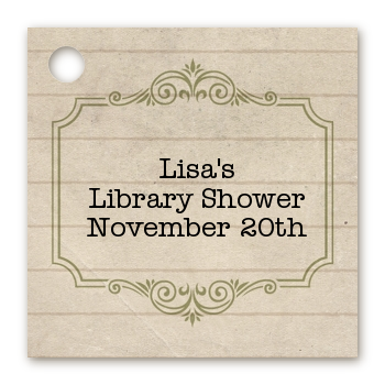 Library Card - Personalized Baby Shower Card Stock Favor Tags