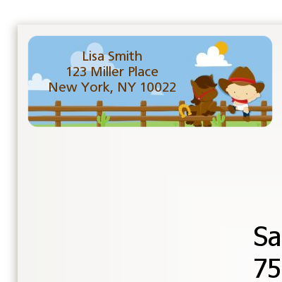 Little Cowboy - Baby Shower Return Address Labels
