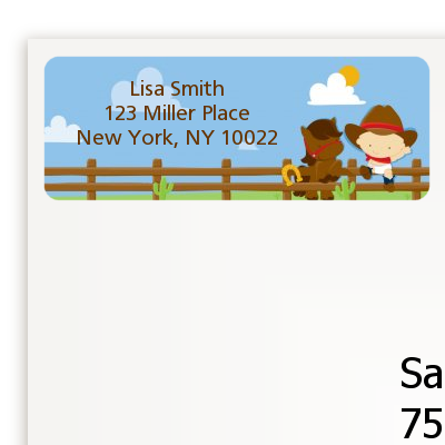 Little Cowboy - Birthday Party Return Address Labels