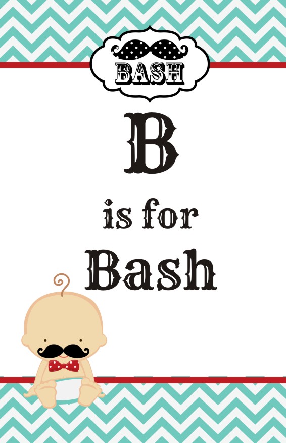  Little Man Mustache - Personalized Baby Shower Nursery Wall Art Caucasian