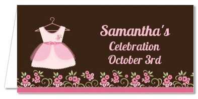 Little Girl Outfit - Personalized Baby Shower Place Cards