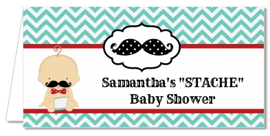  Little Man Mustache - Personalized Baby Shower Place Cards Caucasian