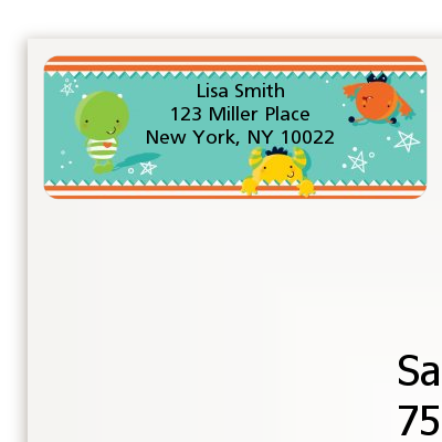 Little Monster - Baby Shower Return Address Labels