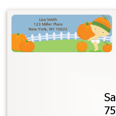 Little Pumpkin Asian - Birthday Party Return Address Labels