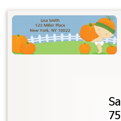 Little Pumpkin Caucasian - Birthday Party Return Address Labels