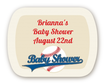 Little Slugger Baseball - Personalized Baby Shower Rounded Corner Stickers