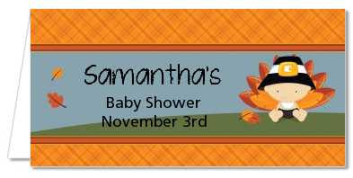 Little Turkey Boy - Personalized Baby Shower Place Cards