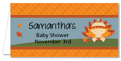 Little Turkey Girl - Personalized Baby Shower Place Cards