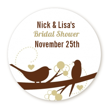  Loving Birds - Round Personalized  Sticker Labels 