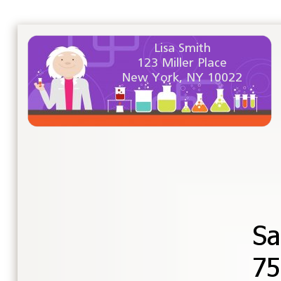 Mad Scientist - Birthday Party Return Address Labels