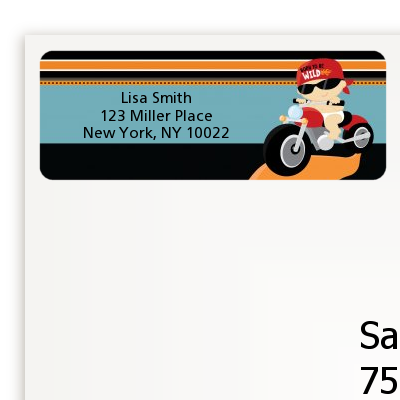 Motorcycle Baby - Baby Shower Return Address Labels