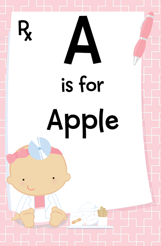  Little Girl Doctor On The Way - Personalized Baby Shower Nursery Wall Art Caucasian