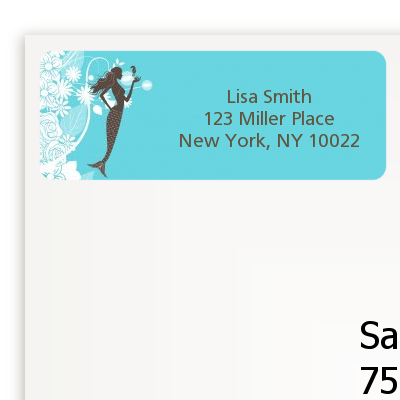 Mermaid - Bridal Shower Return Address Labels