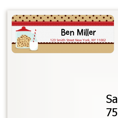 Milk & Cookies - Birthday Party Return Address Labels