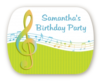 Musical Notes Colorful - Personalized Birthday Party Rounded Corner Stickers