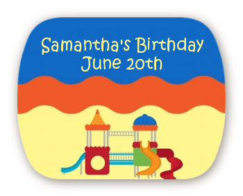 Playground - Personalized Birthday Party Rounded Corner Stickers