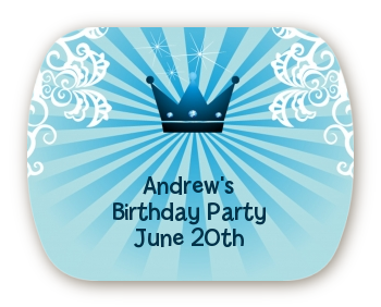 Prince Royal Crown - Personalized Birthday Party Rounded Corner Stickers