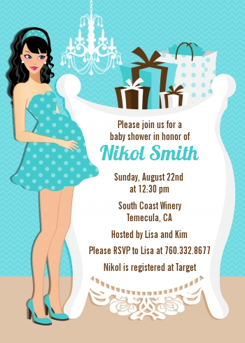  Modern Mommy Crib It's A Boy - Baby Shower Invitations Black Hair