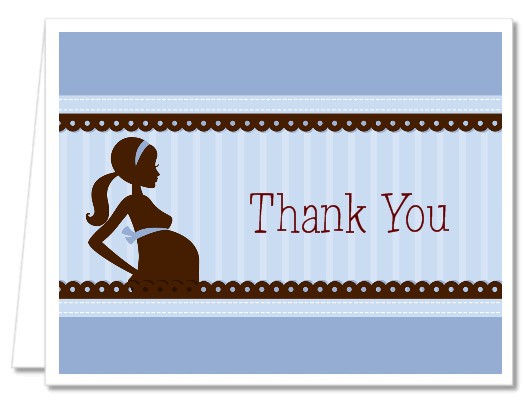  Mommy Silhouette It's a Baby - Baby Shower Thank You Cards Mommy - Green