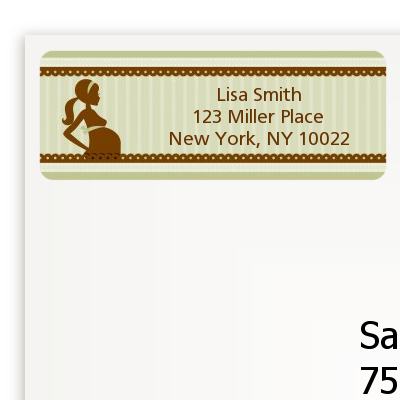 Mommy Silhouette It's a Baby - Baby Shower Return Address Labels