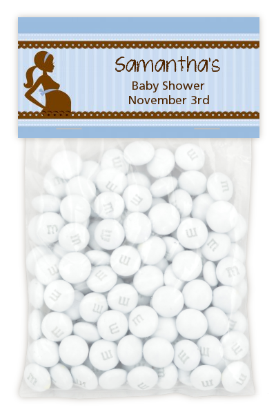 Mommy Silhouette It's a Boy - Custom Baby Shower Treat Bag Topper