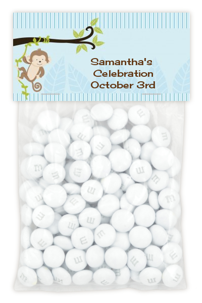 Monkey Boy - Custom Baby Shower Treat Bag Topper