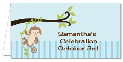 Monkey Boy - Personalized Baby Shower Place Cards