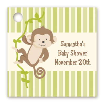 Monkey Neutral - Personalized Baby Shower Card Stock Favor Tags