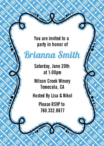 Modern Thatch Blue - Personalized Everyday Party Invitations