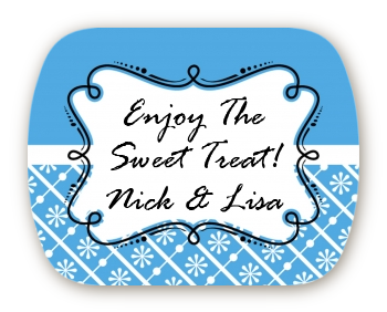 Modern Thatch Blue - Personalized Everyday Party Rounded Corner Stickers