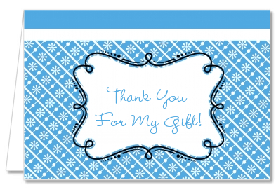 Modern Thatch Blue - Personalized Everyday Party Thank You Cards