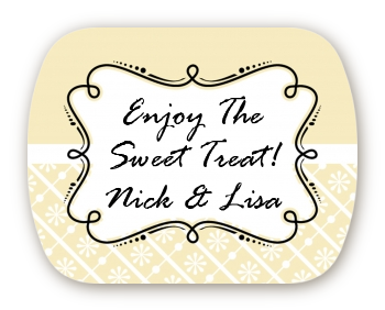 Modern Thatch Cream - Personalized Everyday Party Rounded Corner Stickers