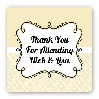 Modern Thatch Cream - Personalized Everyday Party Square Sticker Labels