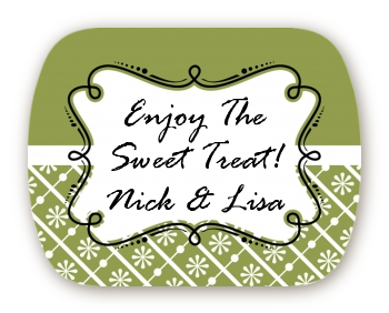 Modern Thatch Green - Personalized Everyday Party Rounded Corner Stickers