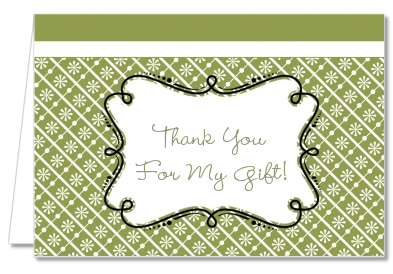 Modern Thatch Green - Personalized Everyday Party Thank You Cards