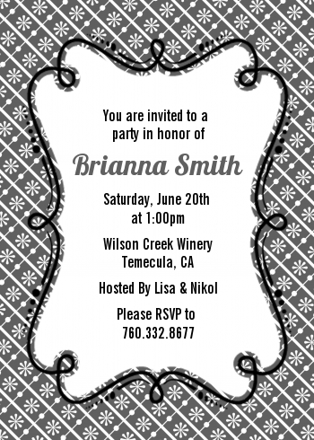 Modern Thatch Grey - Personalized Everyday Party Invitations