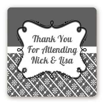 Modern Thatch Grey - Personalized Everyday Party Square Sticker Labels