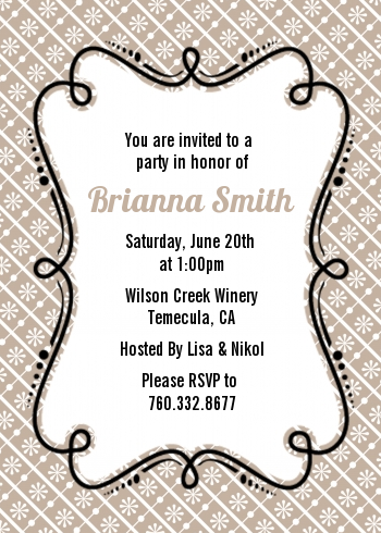 Modern Thatch Latte - Personalized Everyday Party Invitations