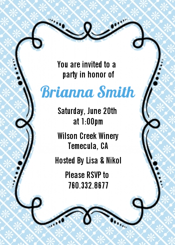 Modern Thatch Light Blue - Personalized Everyday Party Invitations